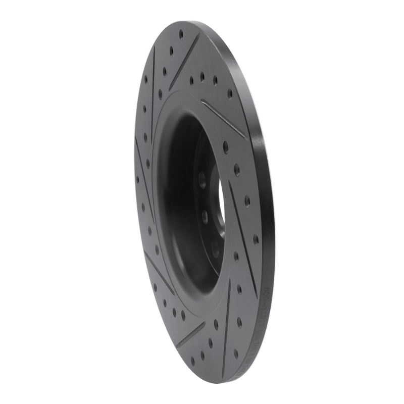 Jaguar E-Pace Brake Rotor (1) - Rear Right - R1 Concepts - Drilled & Slotted - Black - `15-`20